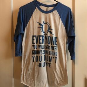 American Apparel Bill Nye Quote raglan Tee